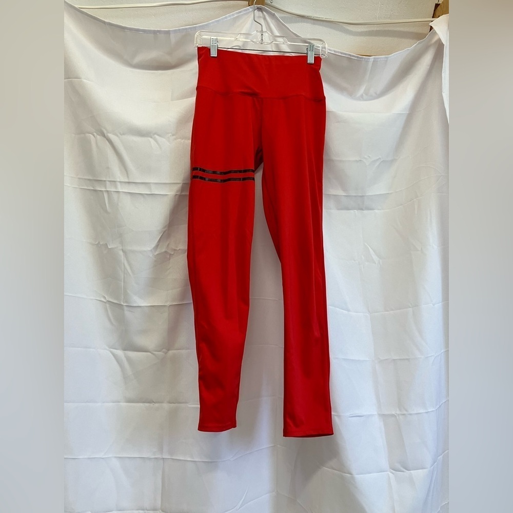 Red High-Waisted Leggings - Picture 1 of 2